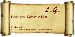 Lakics Gabriella névjegykártya